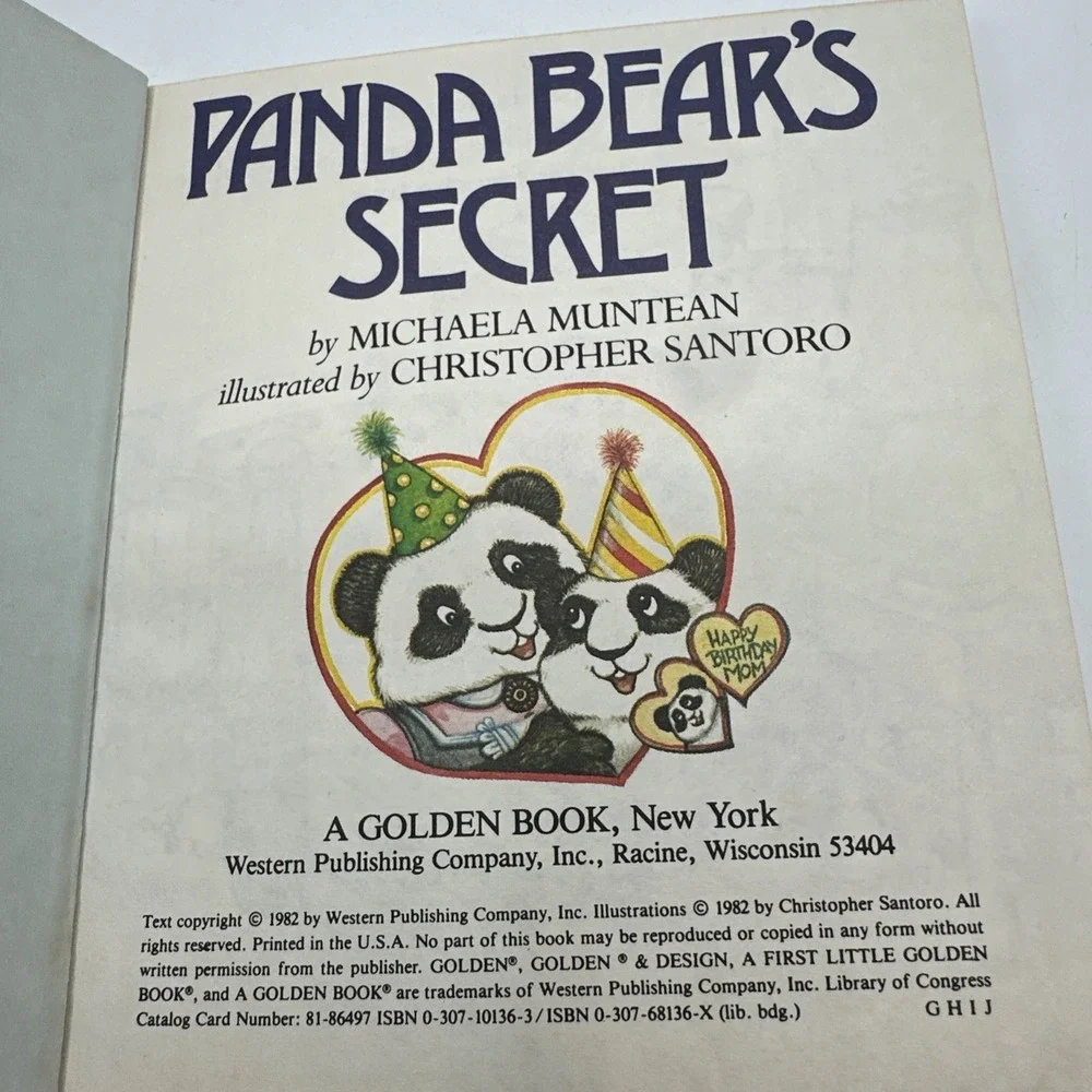 A First Little Golden Book : Panda Bear's‎ Secret - Michaela Muntean (HC, 1982)